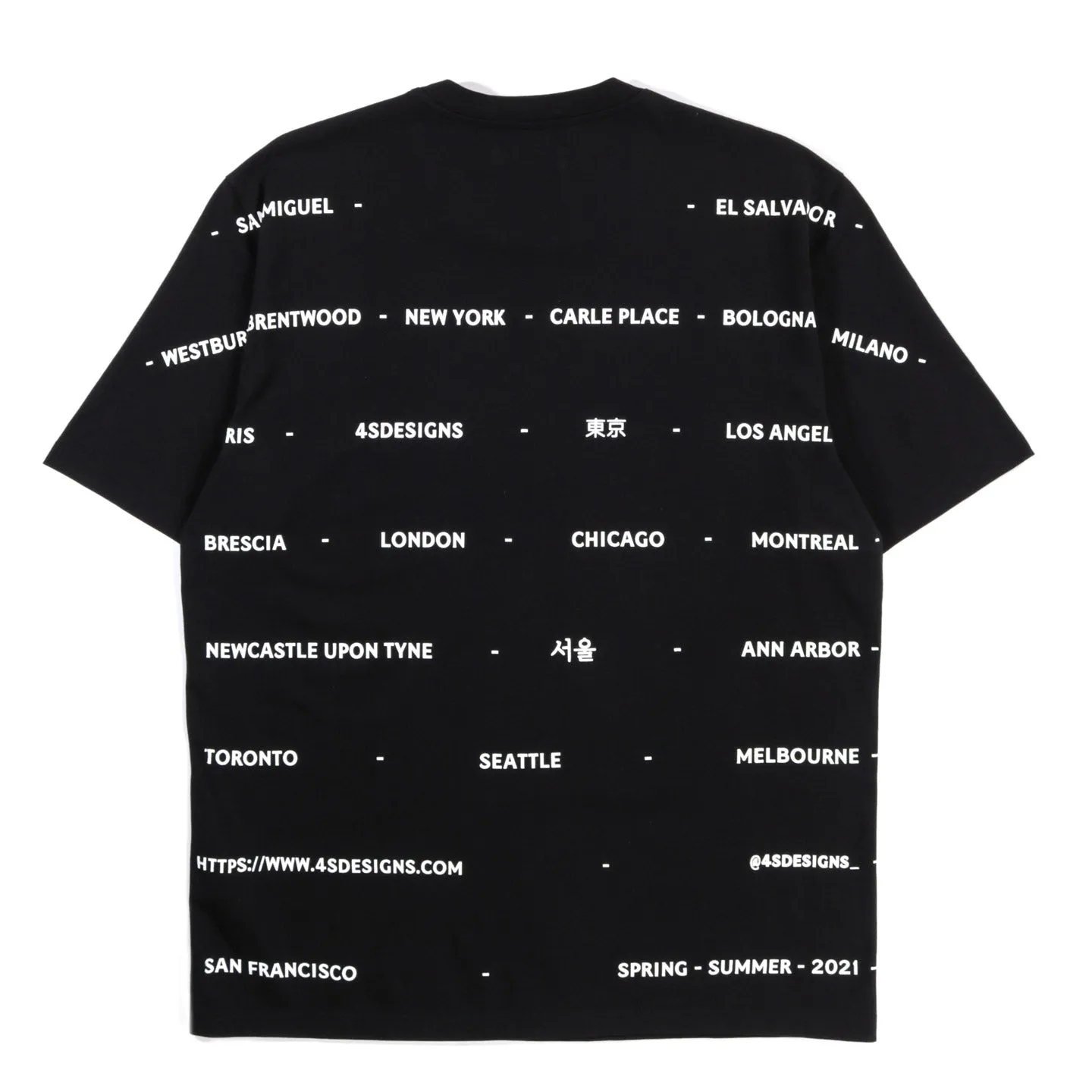 4SDESIGNS CITIES T-SHIRT BLACK