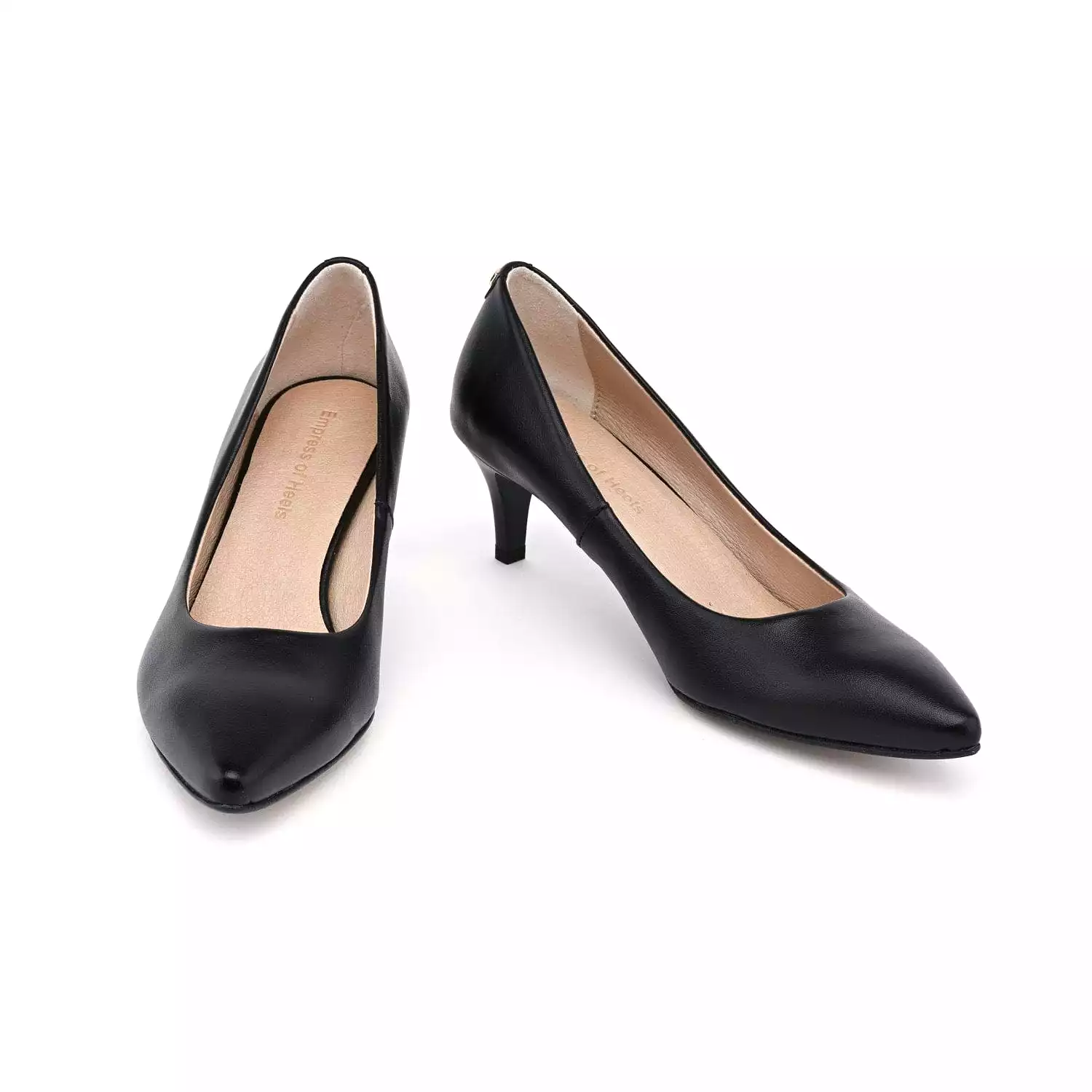 55mm Vegan Apple Leather Heels | Black Beauty