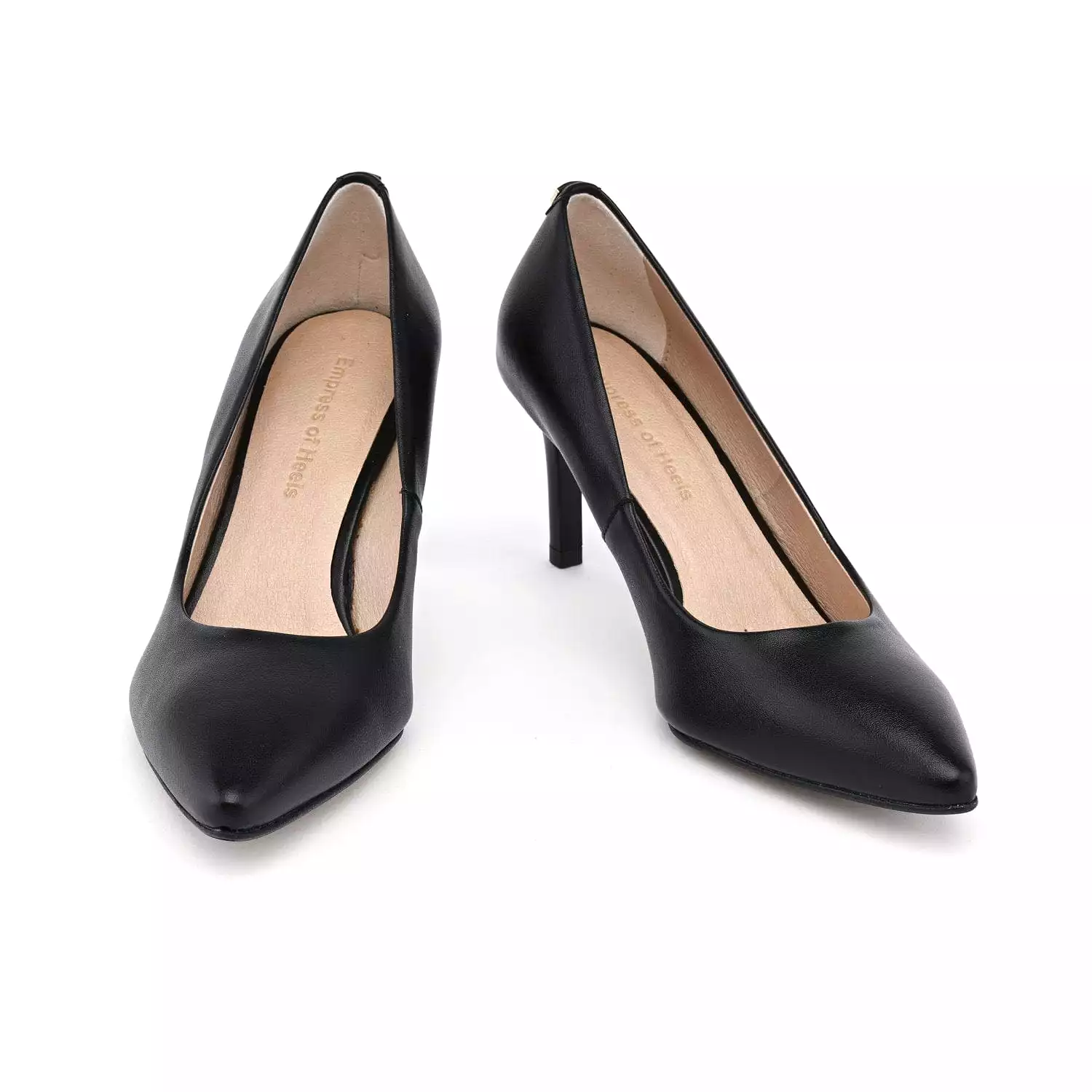 75mm Vegan Apple Leather Heels | Black Beauty