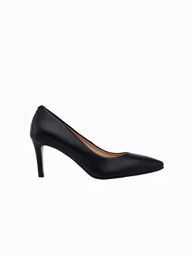 75mm Vegan Apple Leather Heels | Black Beauty