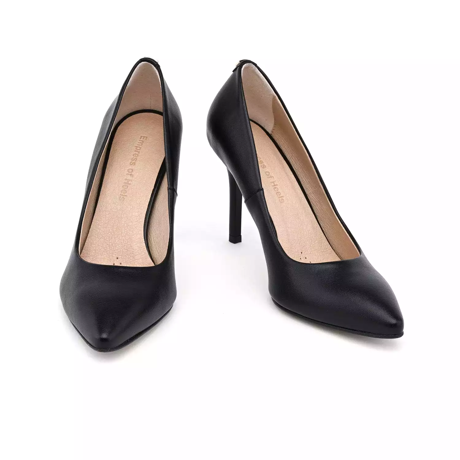 95mm Vegan Apple Leather Heels | Black Beauty