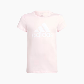 Adidas Essentials Big Logo Kids Girls Cotton T-shirt (7-15 Year) -Clear Pink/White