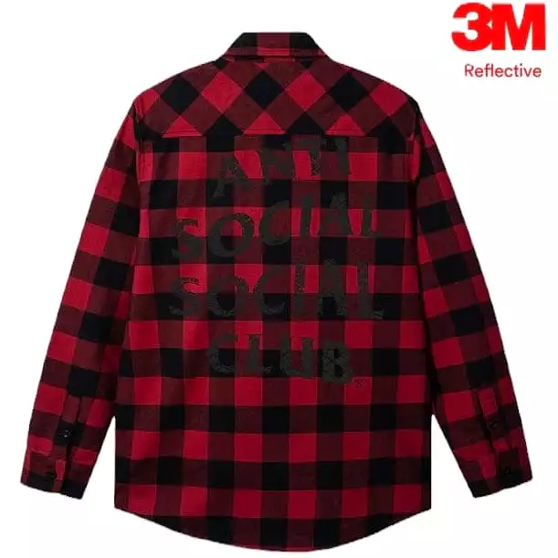 Anti Social Social Club ASSC Basket Rack 3M Flannel (Red/Black)