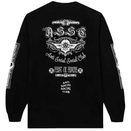 Anti Social Social Club ASSC X 2 Tone Feast Or Famine LS Tee (Black)