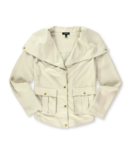 Apt. 9 Womens Pleated Shirt Jacket