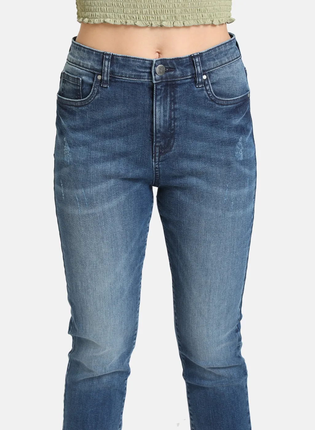 Basic Blue Straight Fit Jeans