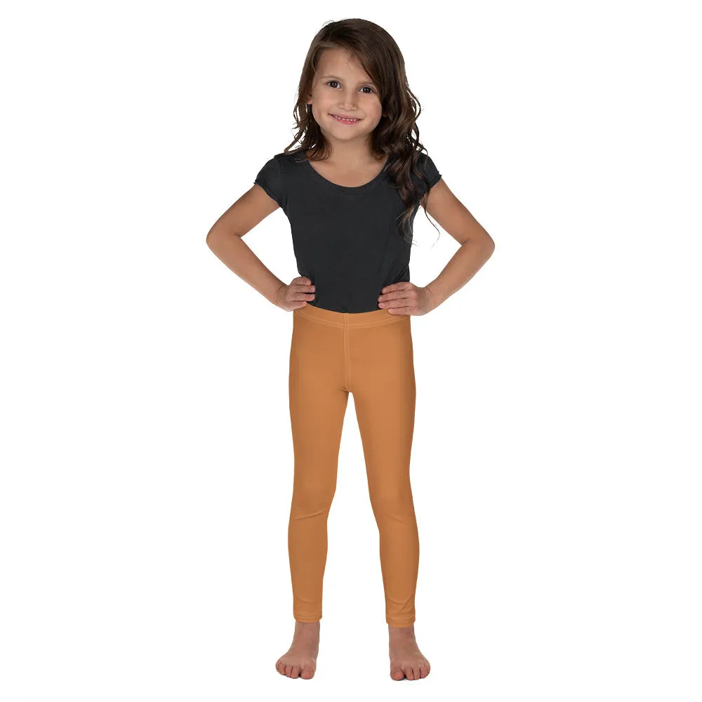 Bold Moves: Solid Workout Leggings for Young Athletes - Raw Sienna