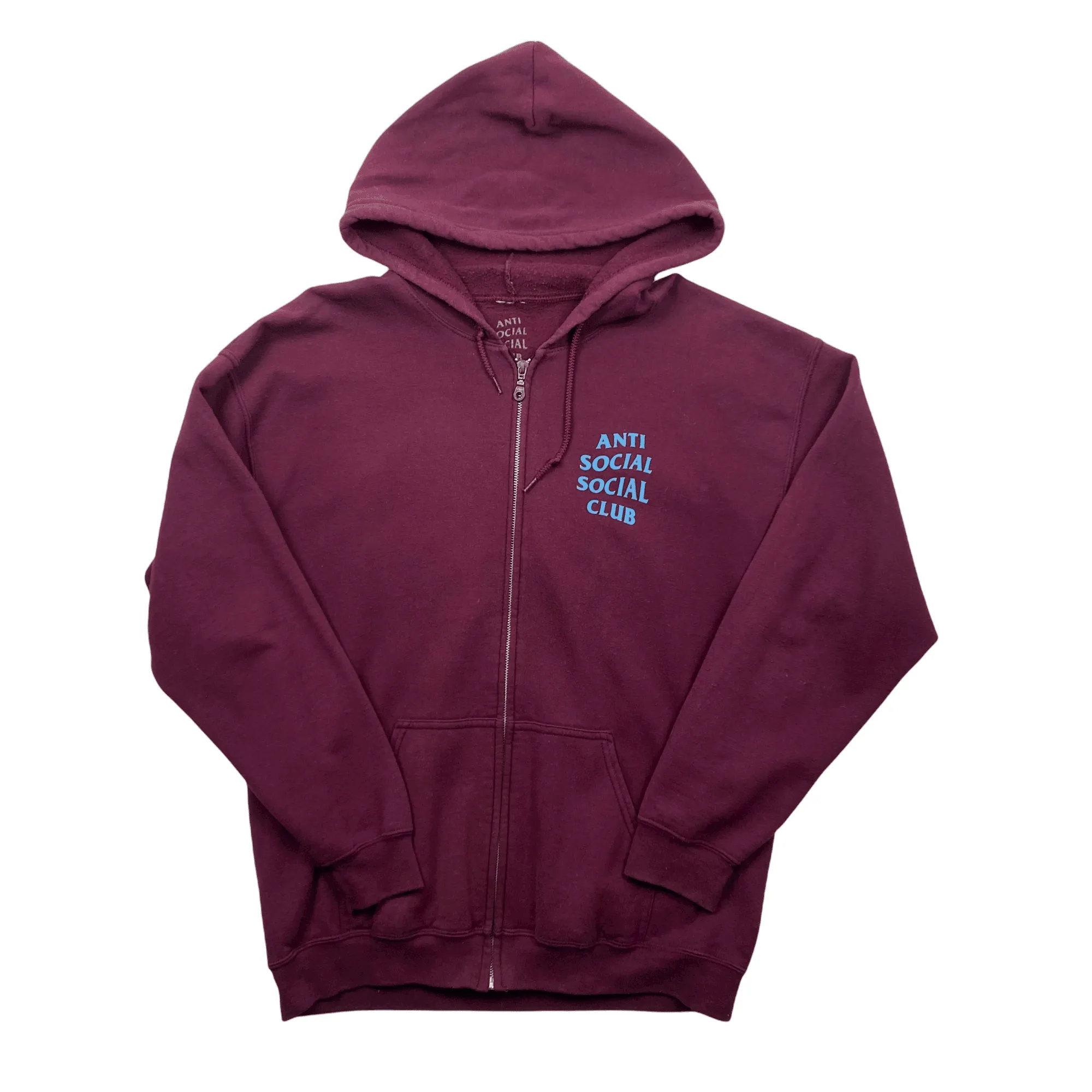 Burgundy + Blue Anti Social Social Club (ASSC) Full Zip Jacket - Large