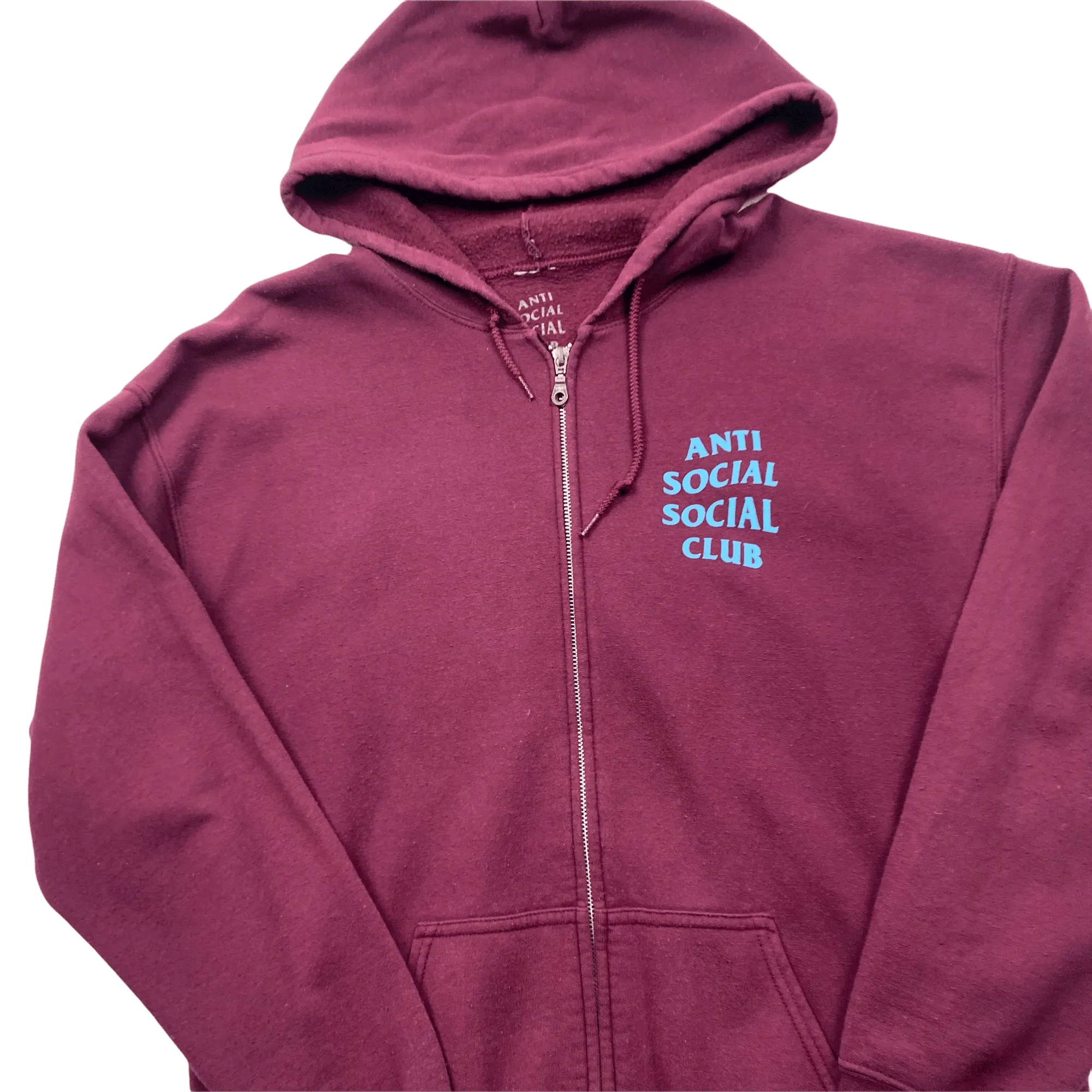 Burgundy + Blue Anti Social Social Club (ASSC) Full Zip Jacket - Large