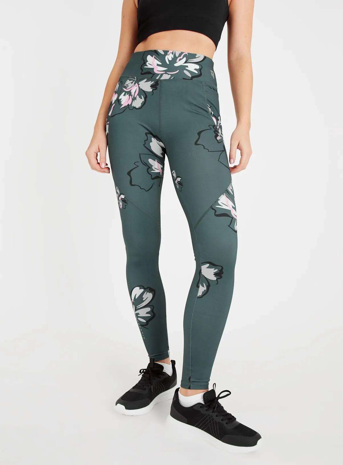 Buy Active Green Floral Leggings 14 | Leggings | Tu