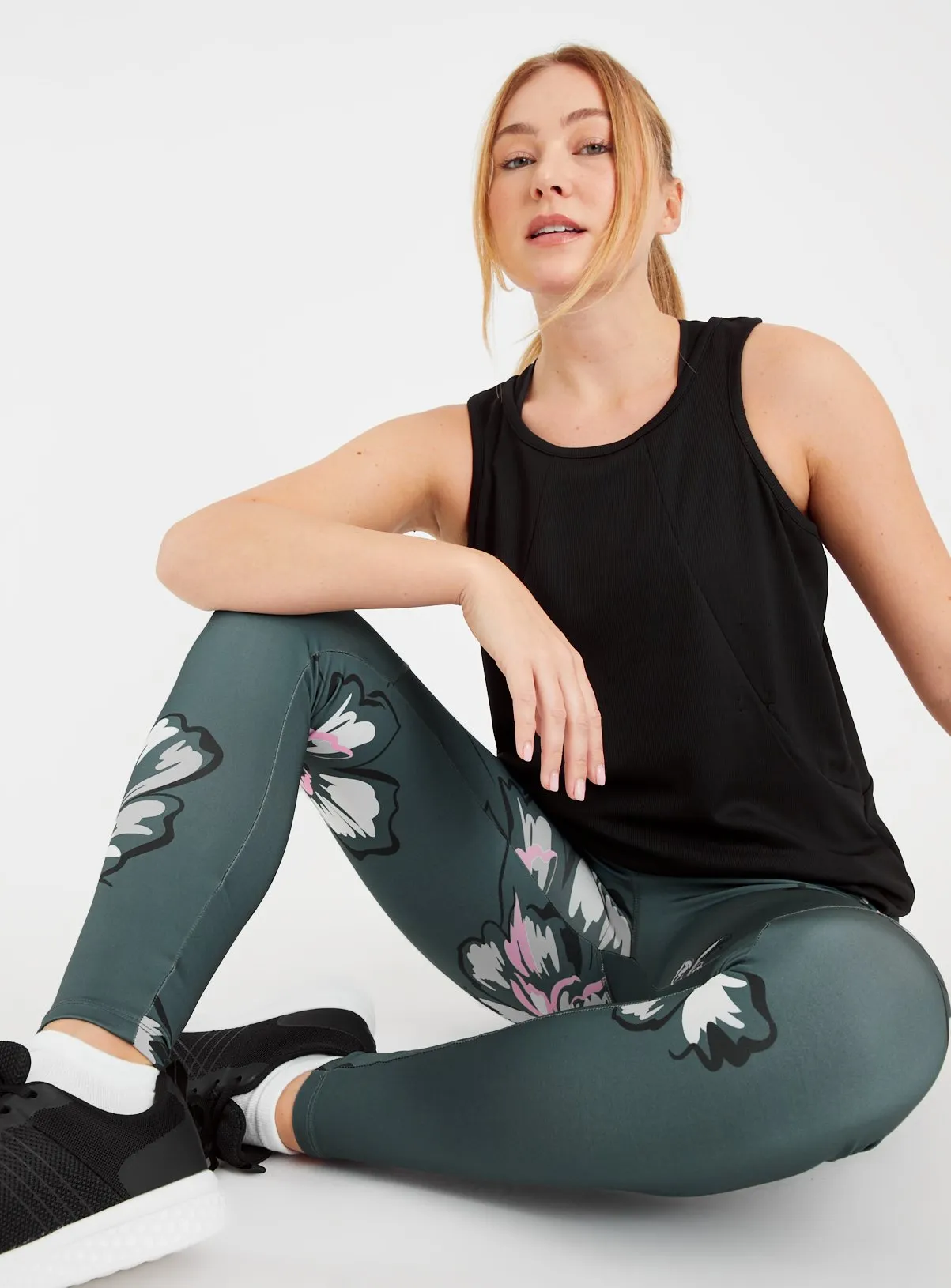 Buy Active Green Floral Leggings 14 | Leggings | Tu