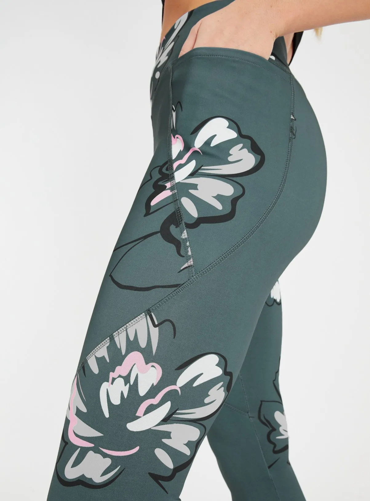 Buy Active Green Floral Leggings 14 | Leggings | Tu