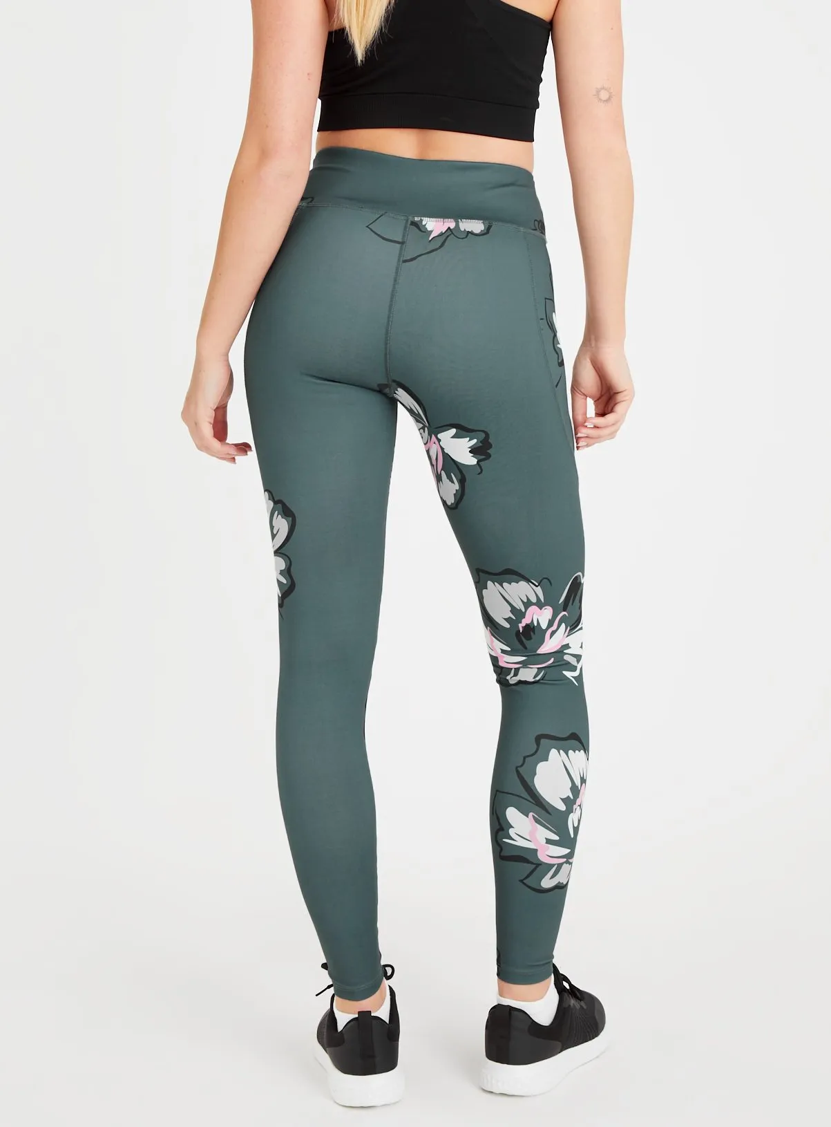 Buy Active Green Floral Leggings 14 | Leggings | Tu