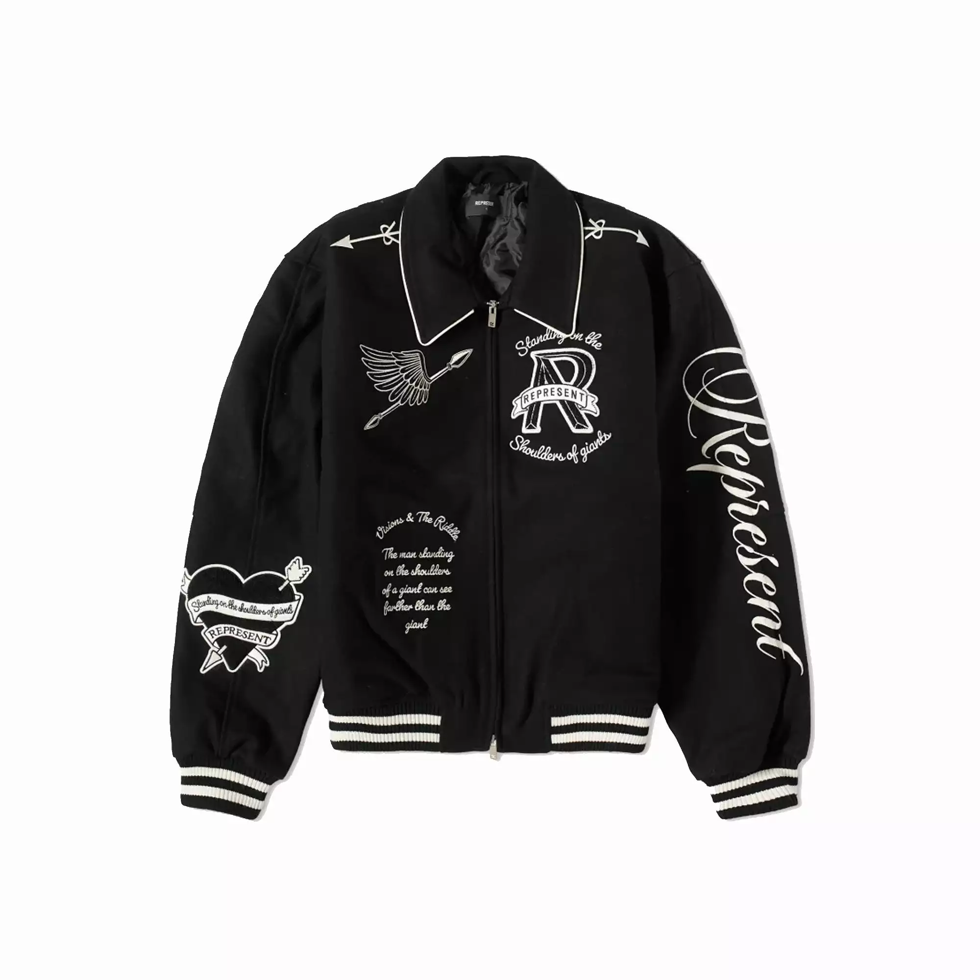 CHERUB WOOL VARSITY JACKET 'JET BLACK'