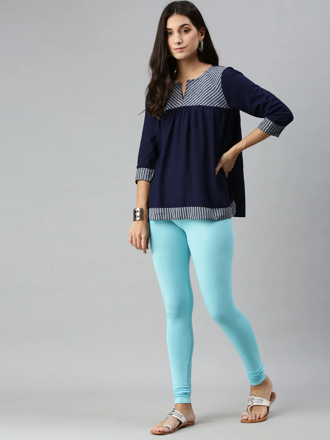 Churidar Leggings-Sky Blue