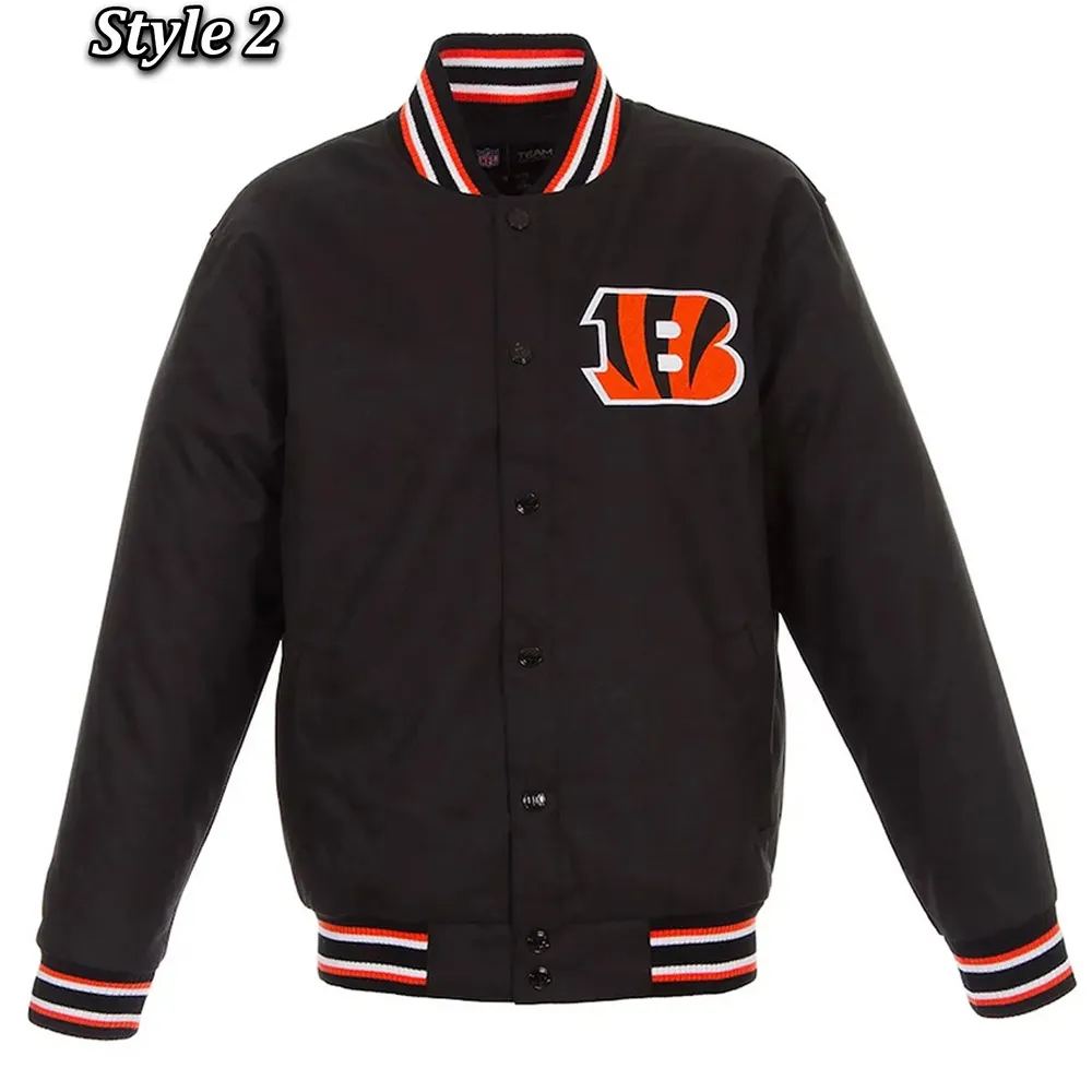 Cincinnati Bengals Black Varsity Wool Jacket