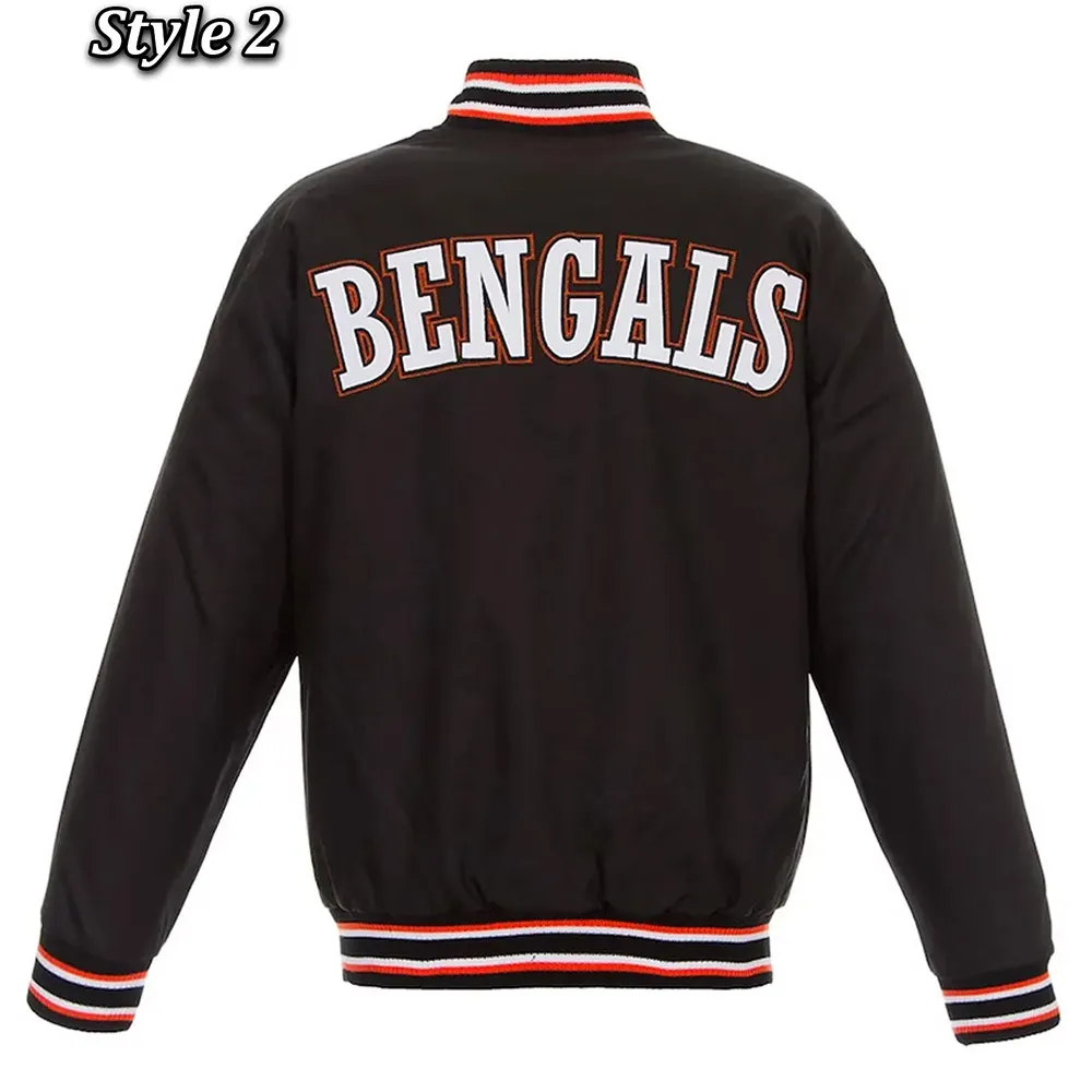 Cincinnati Bengals Black Varsity Wool Jacket