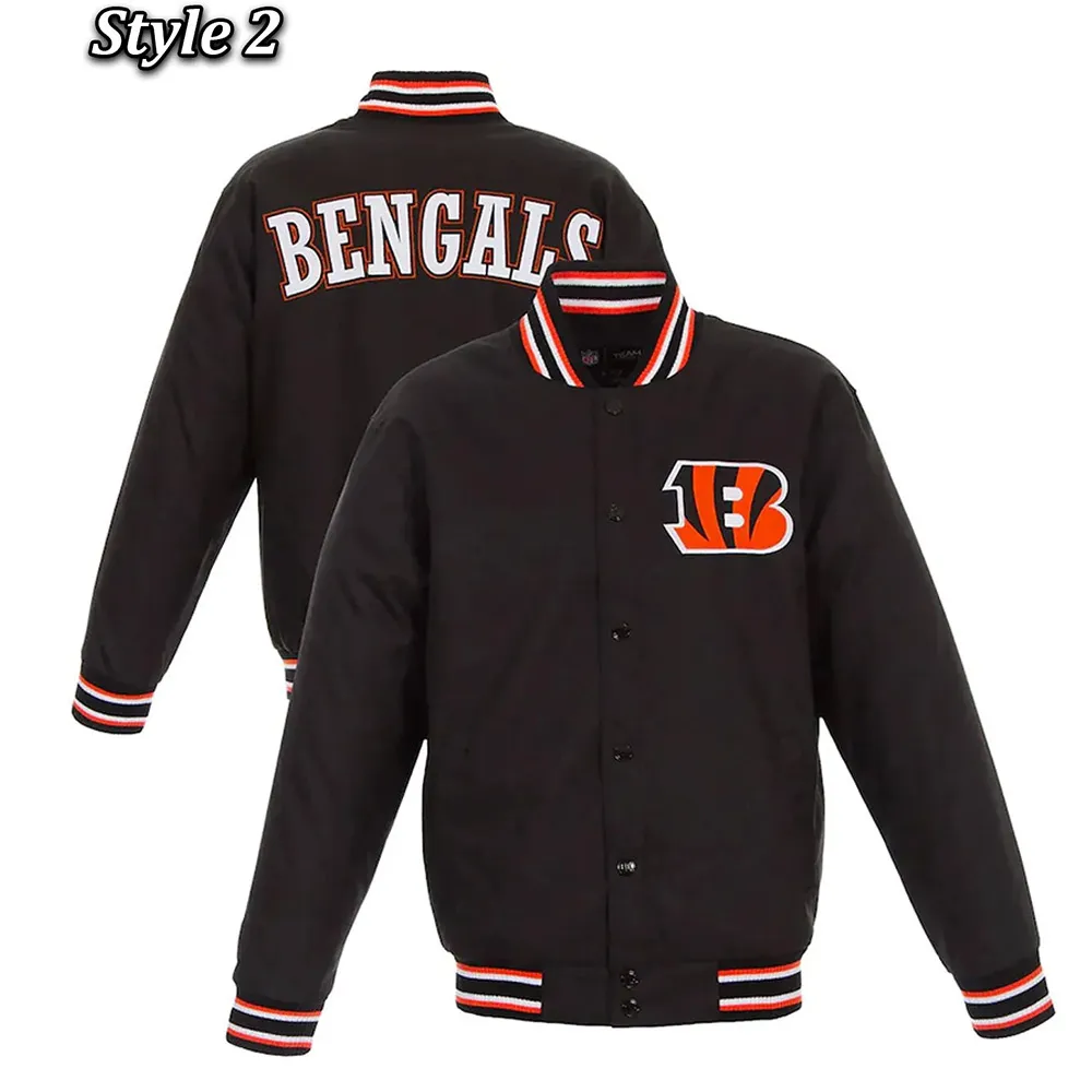 Cincinnati Bengals Black Varsity Wool Jacket