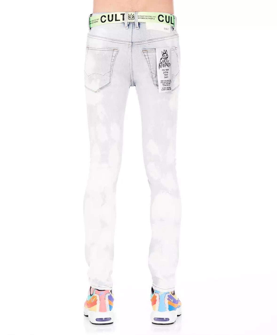 Cult Of Individuality Belted Bleach Skinny Jeans