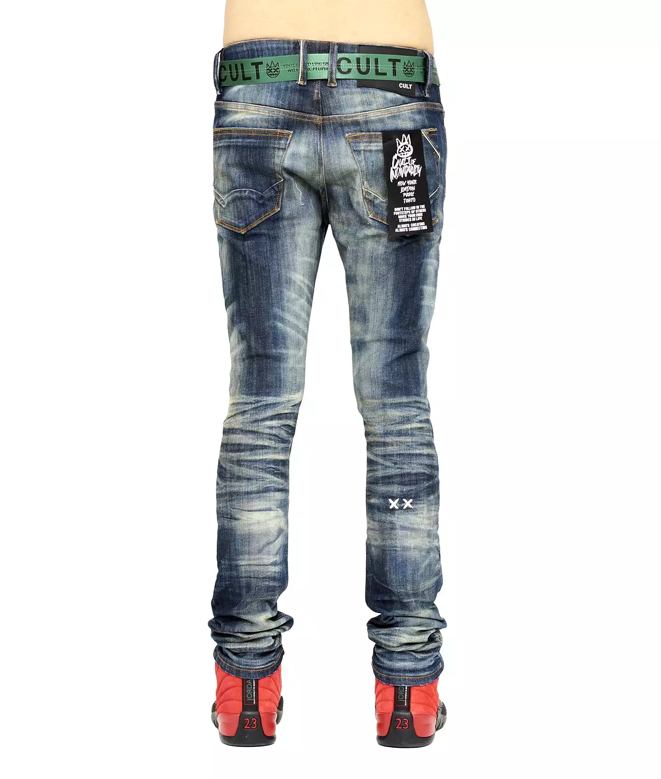 Cult Of Individuality Forest Belted Skinny Jeans