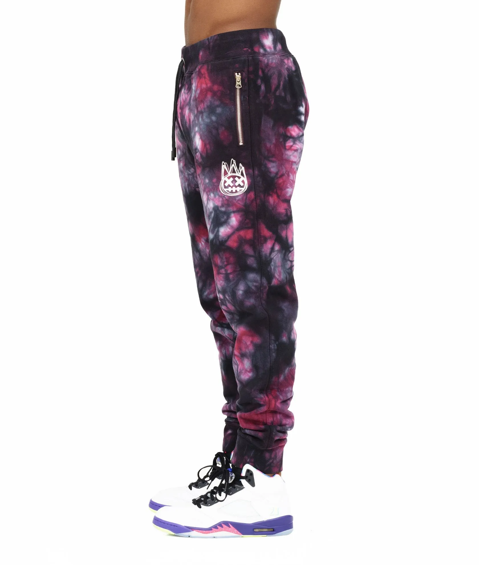 Cult of Individuality Men's Tie Dye Sweatpant, Merlot, Medium