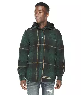 Cult Of Individuality Plaid Shirt/Jacket Forest Green