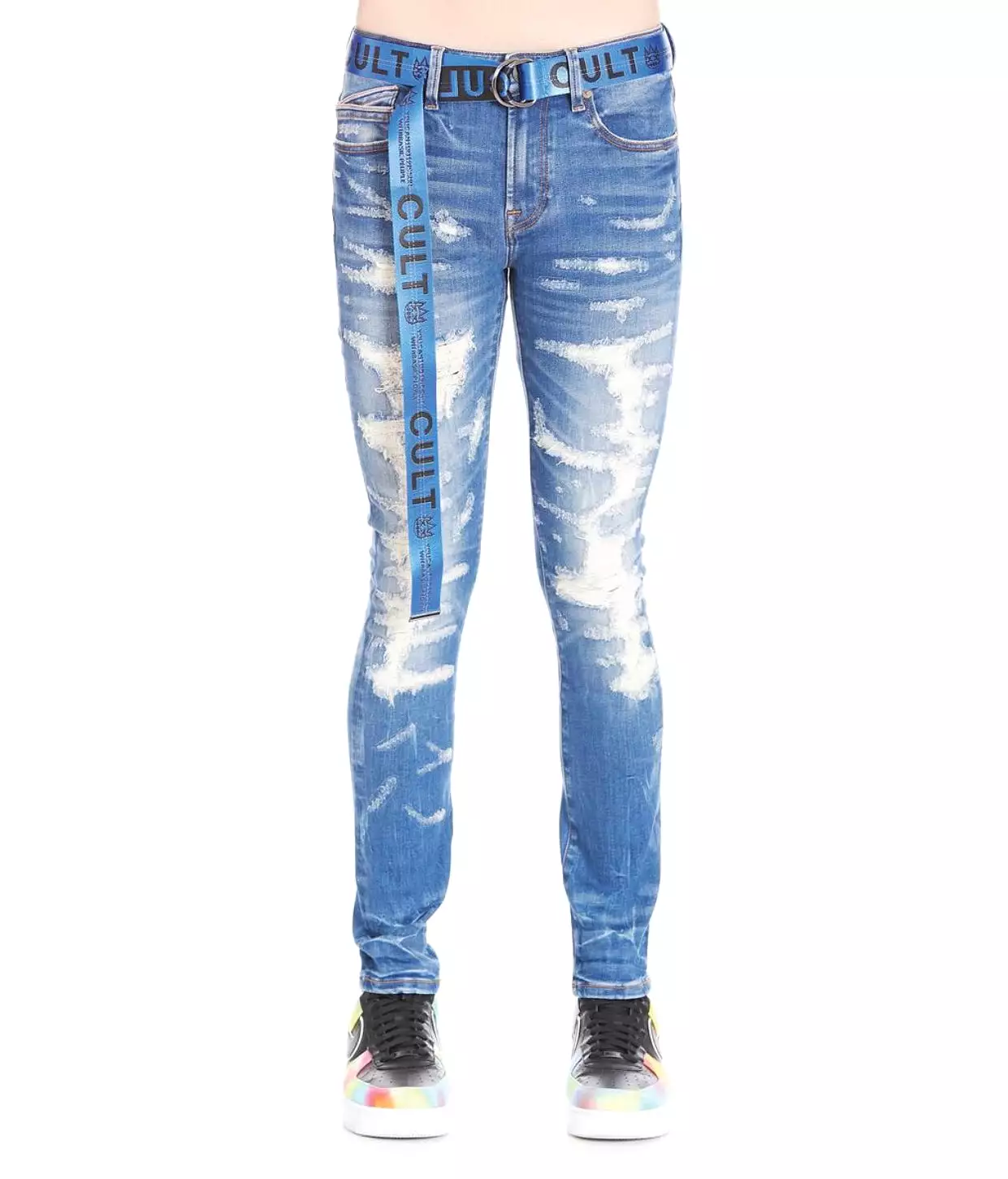 Cult Of Individuality Razor Skinny Belted Jeans