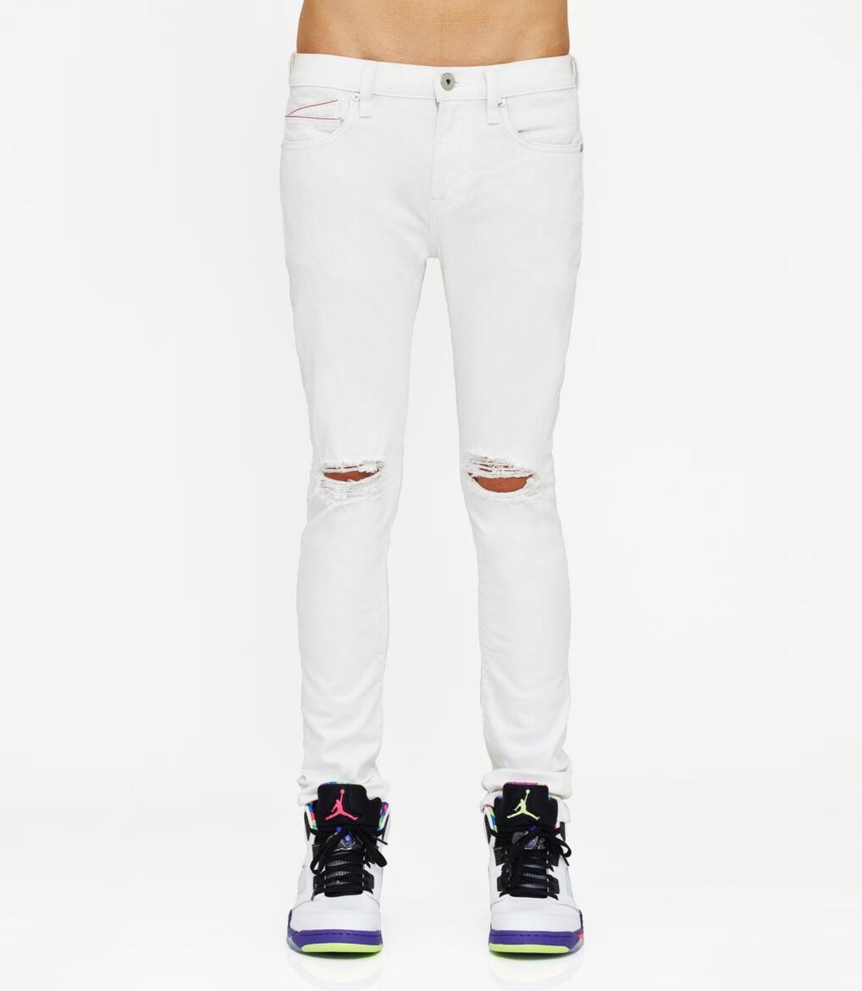 Cult Of Individuality White Skinny Stretch Jeans