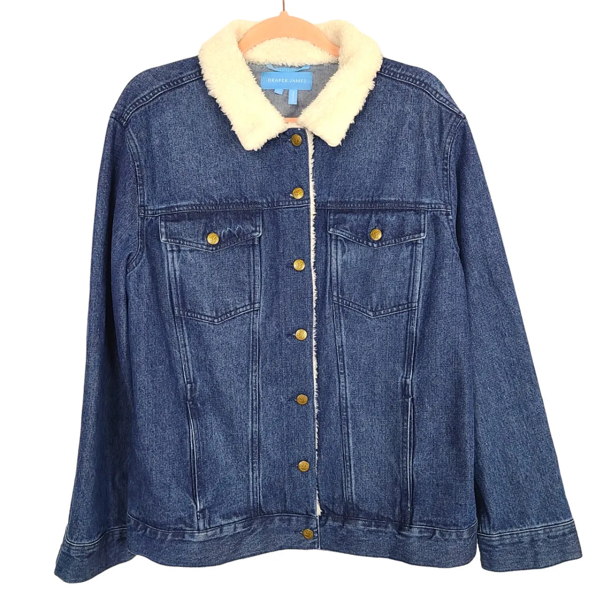 DRAPER JAMES DENIM SHERPA COLLAR JACKET- SIZE L ( ONLINE)