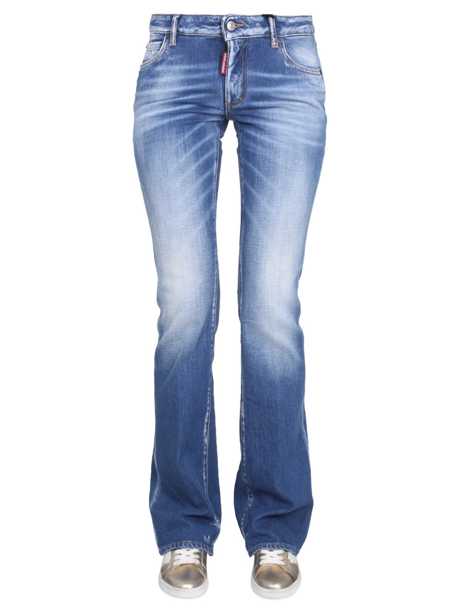 DSQUARED    JEANS WIDE LEG IN DENIM