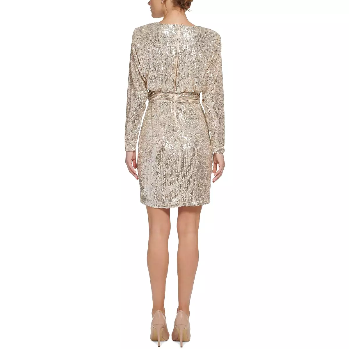 Eliza J Womens Sequined Knee-Length Cocktail And Party Dress