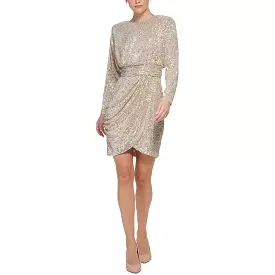 Eliza J Womens Sequined Knee-Length Cocktail And Party Dress