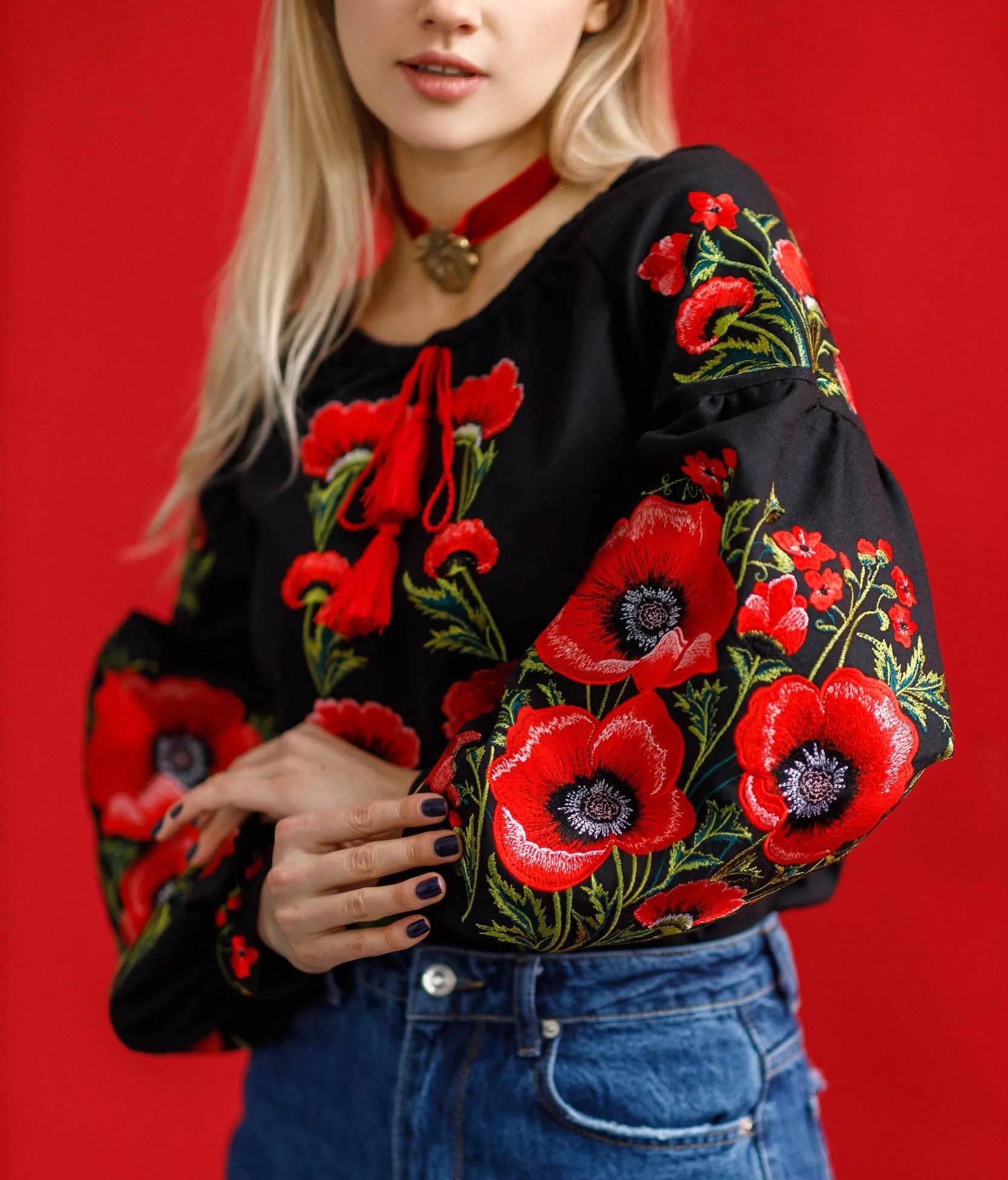 Embroidered Blouse Gorgeous Poppy