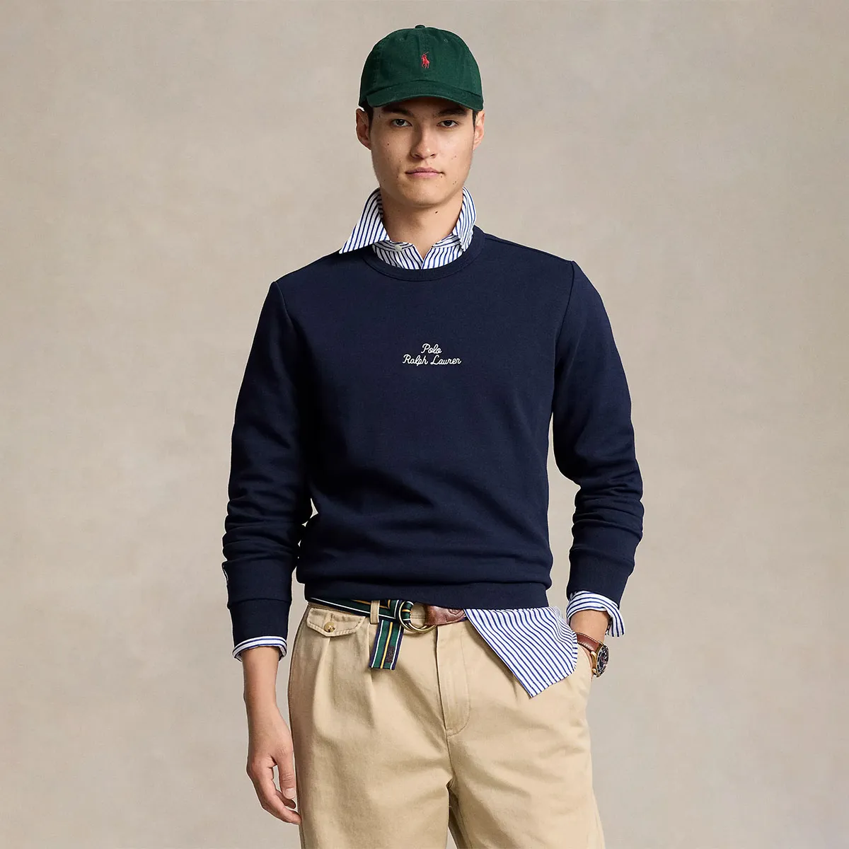 Embroidered-Logo Double-Knit Sweatshirt