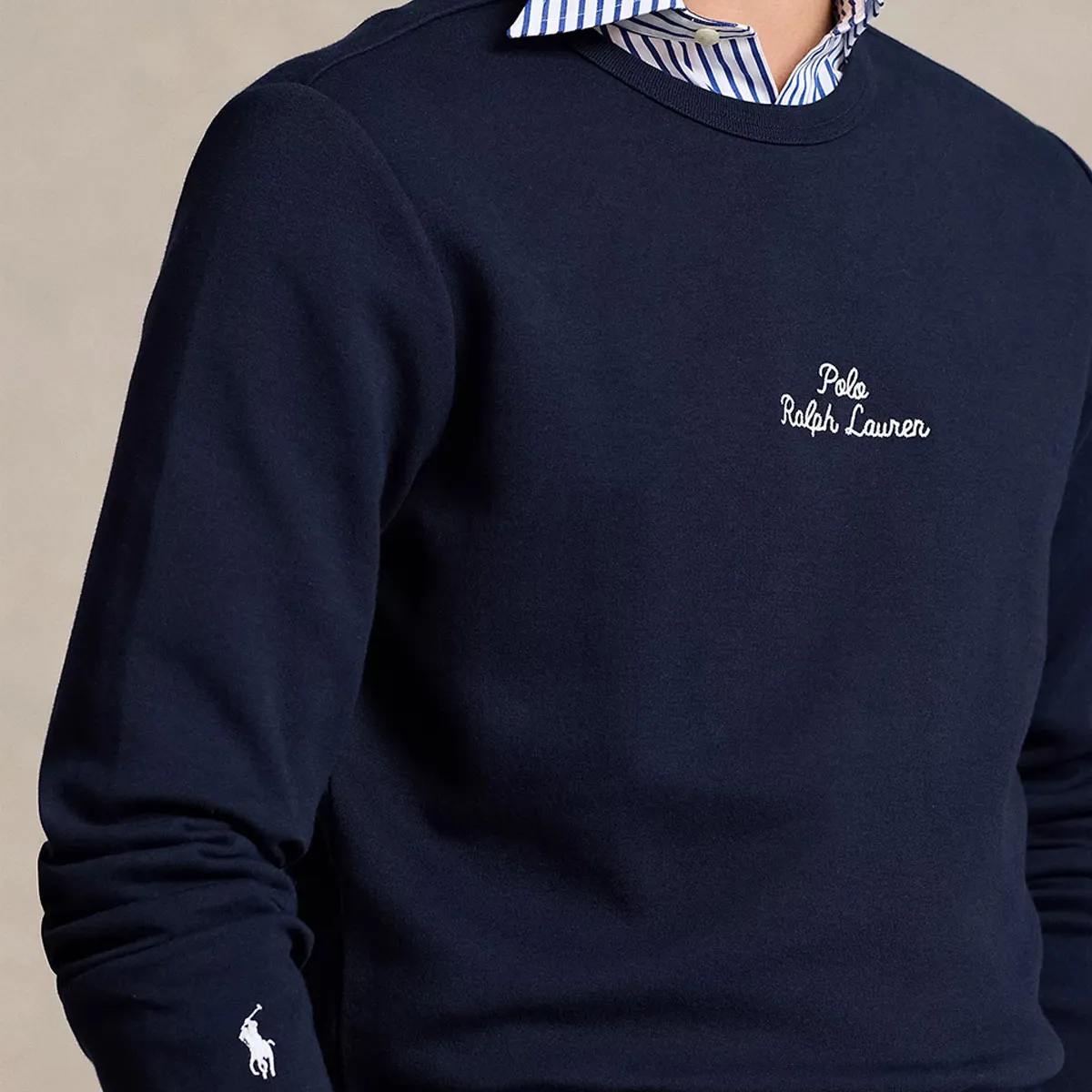 Embroidered-Logo Double-Knit Sweatshirt