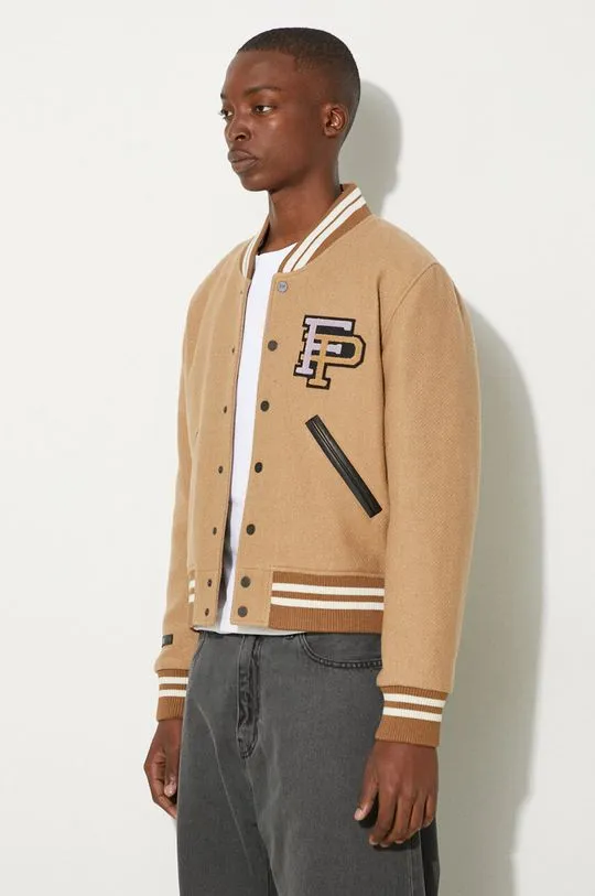 Filling Pieces wool bomber jacket Varsity Jacket brown color 81422209985