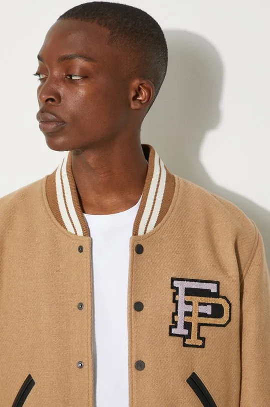 Filling Pieces wool bomber jacket Varsity Jacket brown color 81422209985