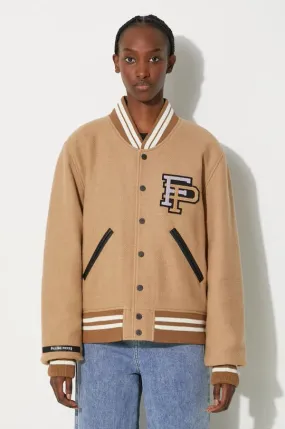 Filling Pieces wool bomber jacket Varsity Jacket brown color 81422209985