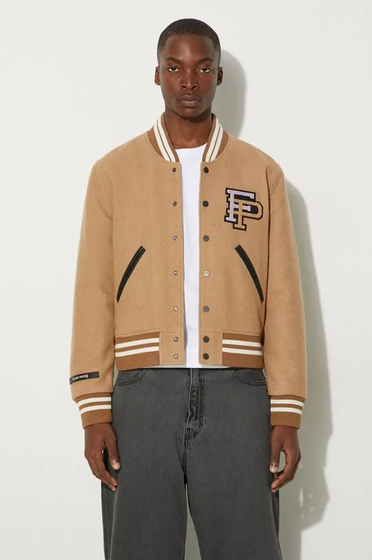 Filling Pieces wool bomber jacket Varsity Jacket brown color 81422209985