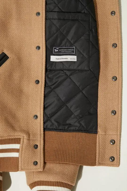 Filling Pieces wool bomber jacket Varsity Jacket brown color 81422209985