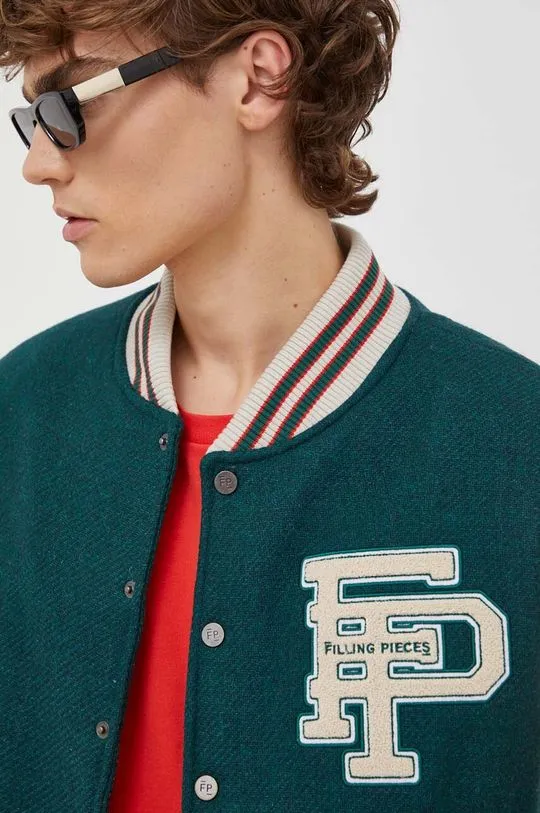 Filling Pieces wool bomber jacket Varsity Jacket green color 78616982011