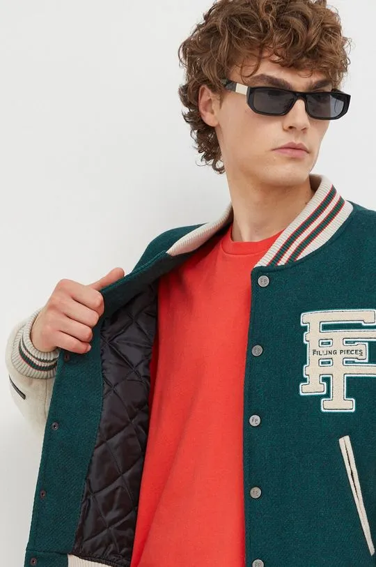 Filling Pieces wool bomber jacket Varsity Jacket green color 78616982011