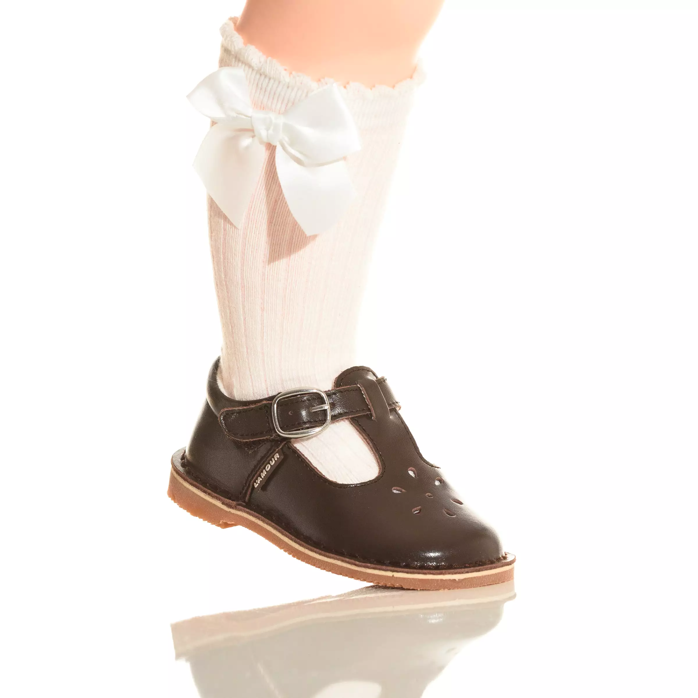 Girls Cotton Bow Knee Socks