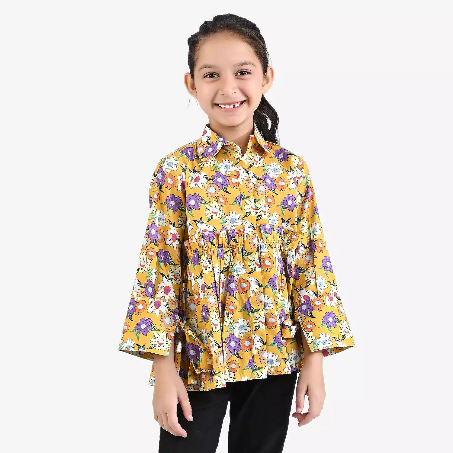 Girls Cotton Poplin Casual Top ivy-Yellow