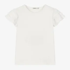 Girls Ivory Cotton T-Shirt