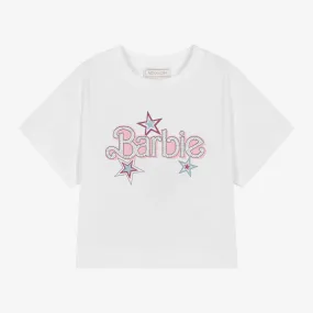 Girls White Cotton Barbie T-Shirt