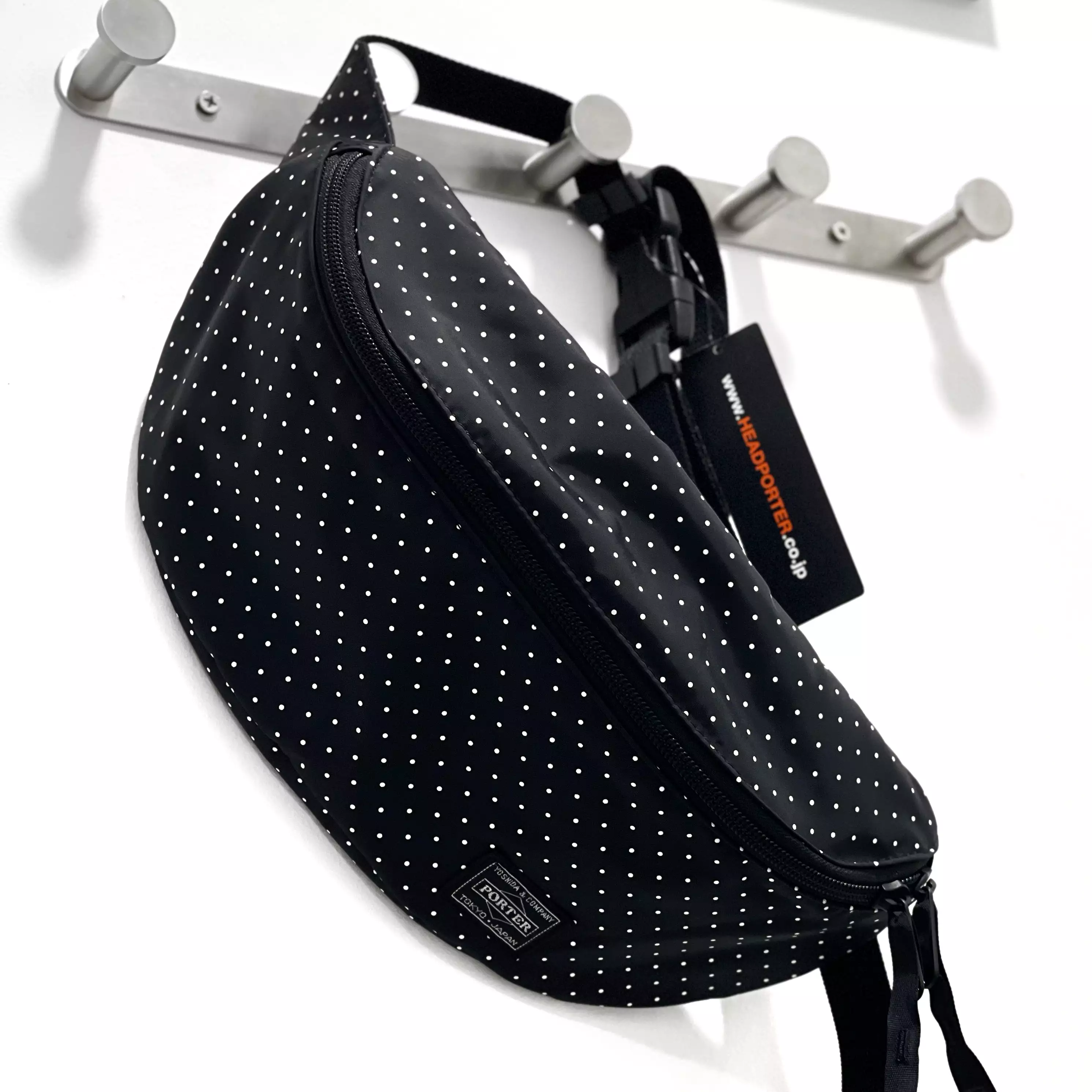 Head Porter Japan Black Beauty Dot Waist Bag