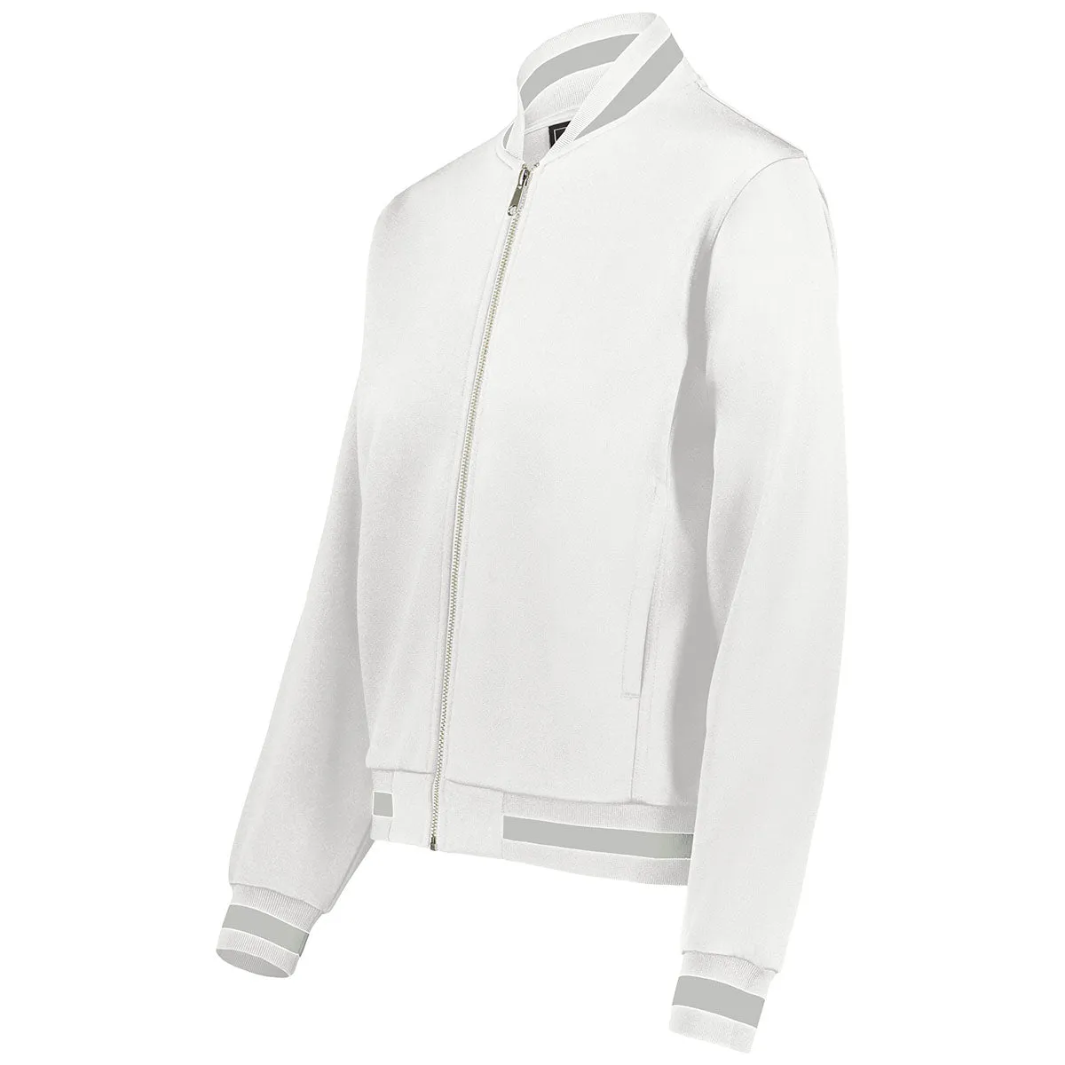 Holloway Women's White/Athletic Heather V-Street Full Zip Jacket