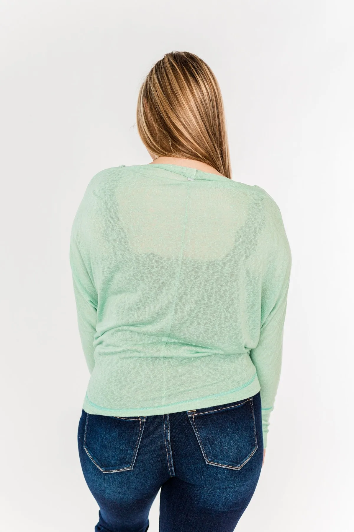 Hometown Cutie Lightweight Dolman Top- Mint