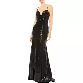 Ieena for Mac Duggal Womens Sequined Maxi Cocktail and Party Dress